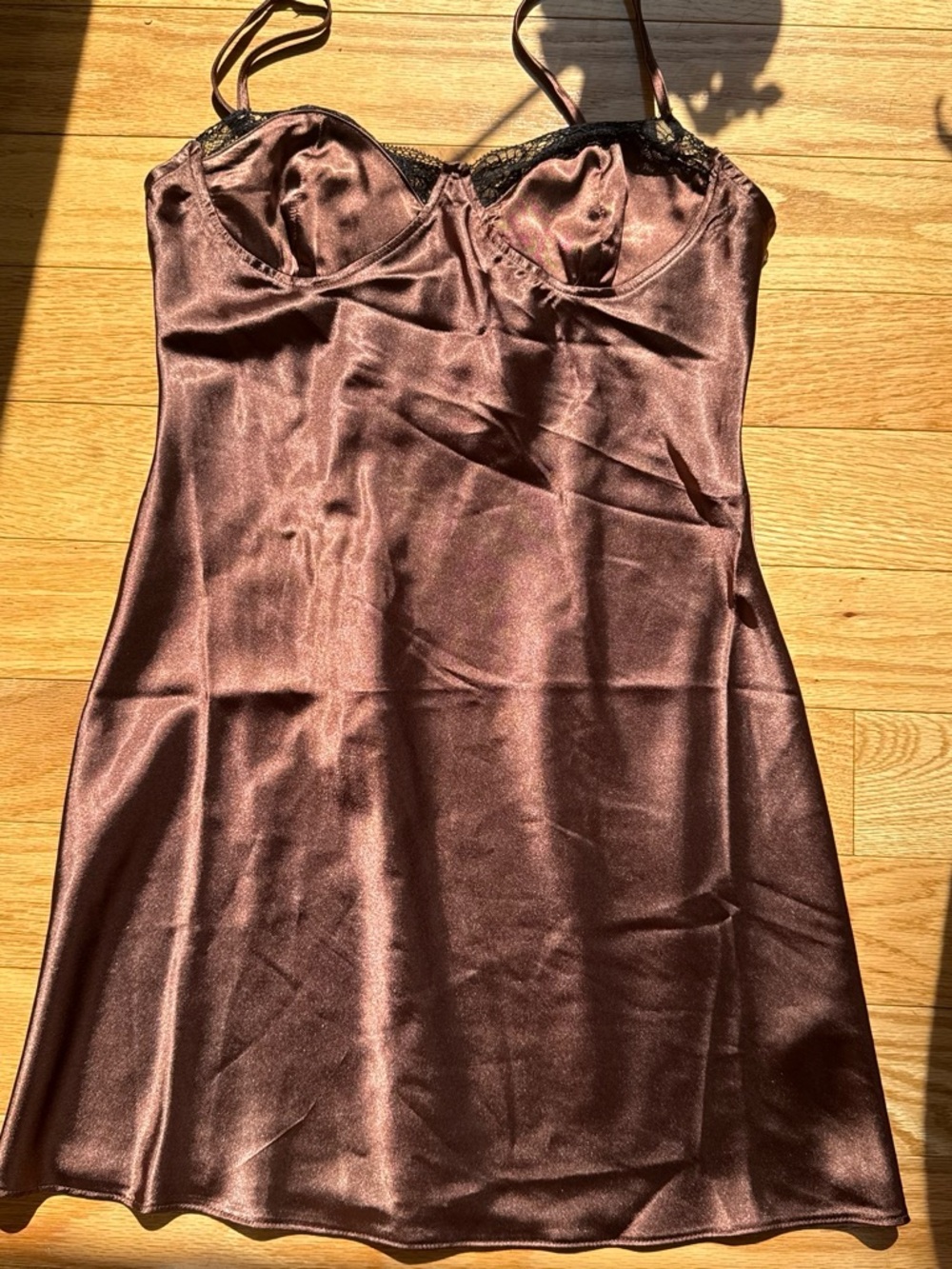 Topshop Brown and Black Lace Mini Dress Sz 4 NWOT